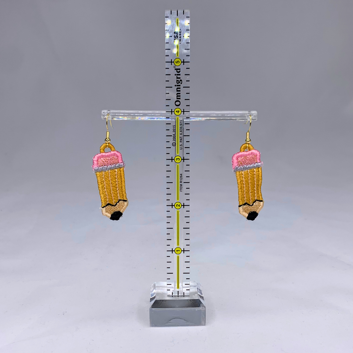 Pencil Embroidered Earrings