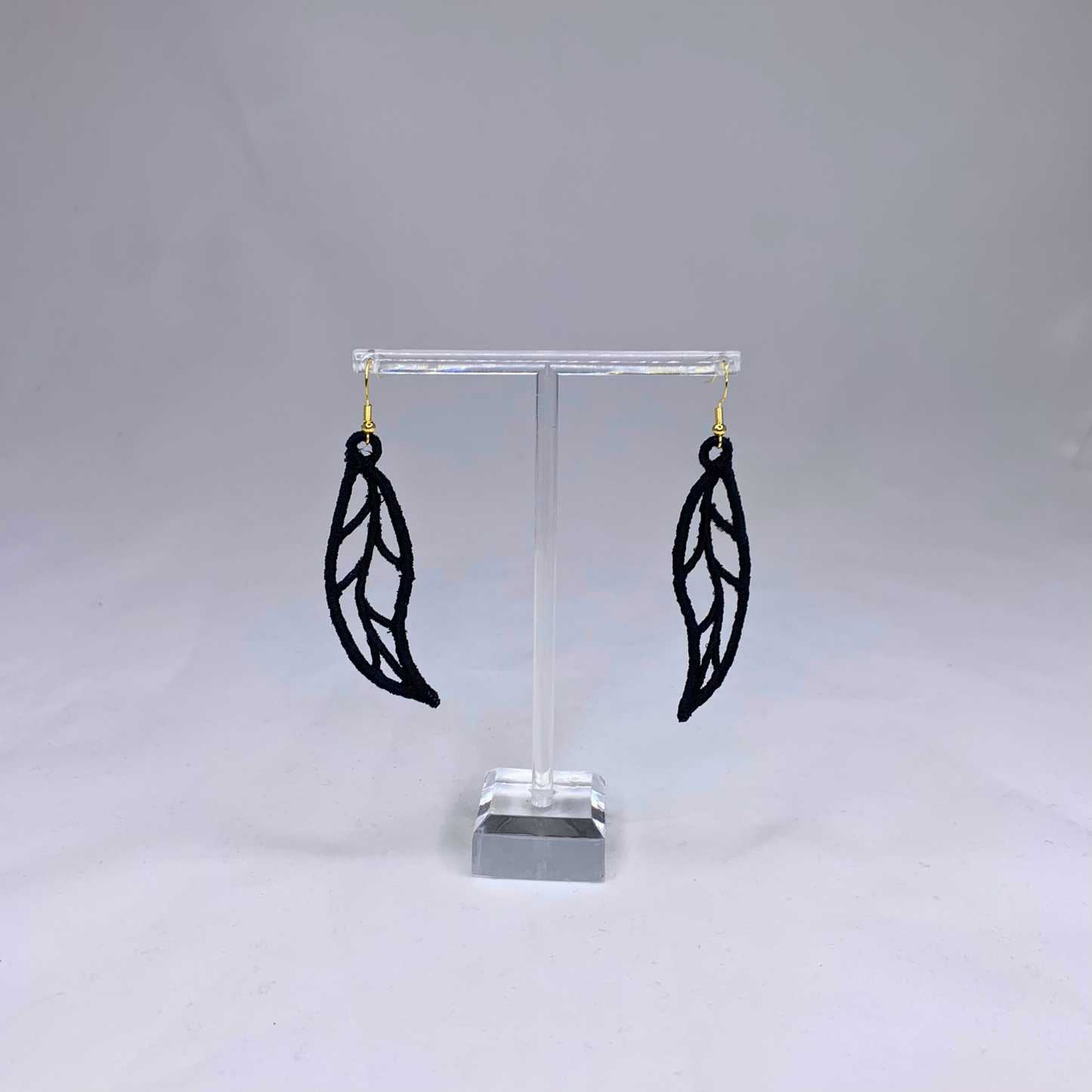 Long Leaves Embroidered Earrings