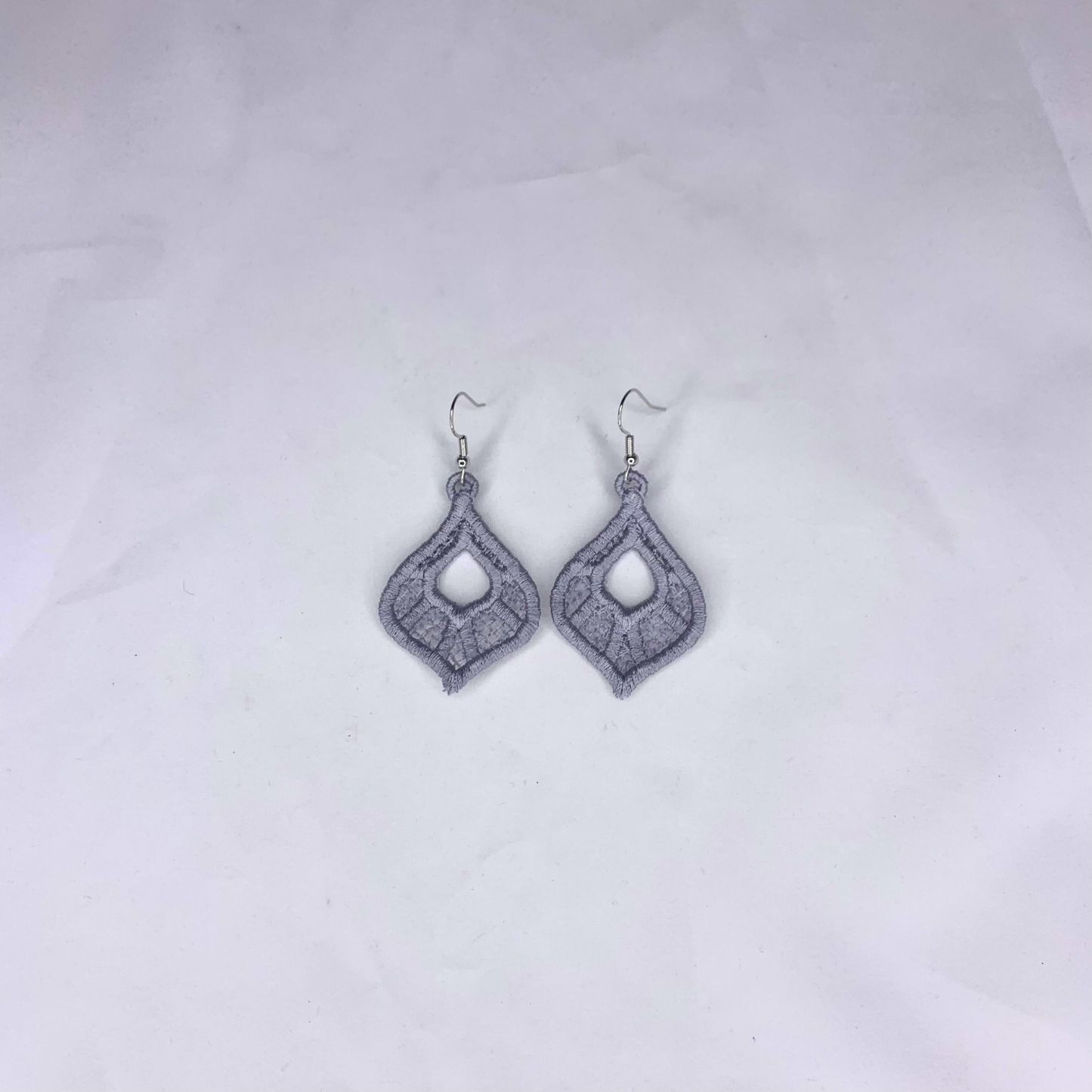 Hollow Teardrops Embroidered Earrings