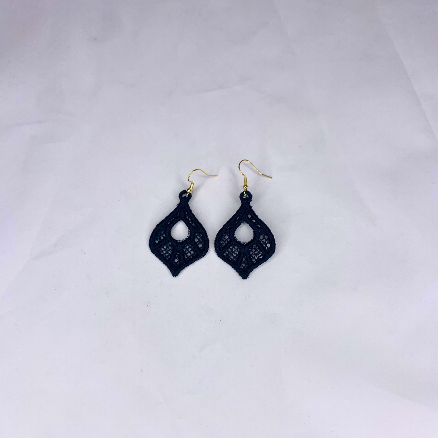 Hollow Teardrops Embroidered Earrings