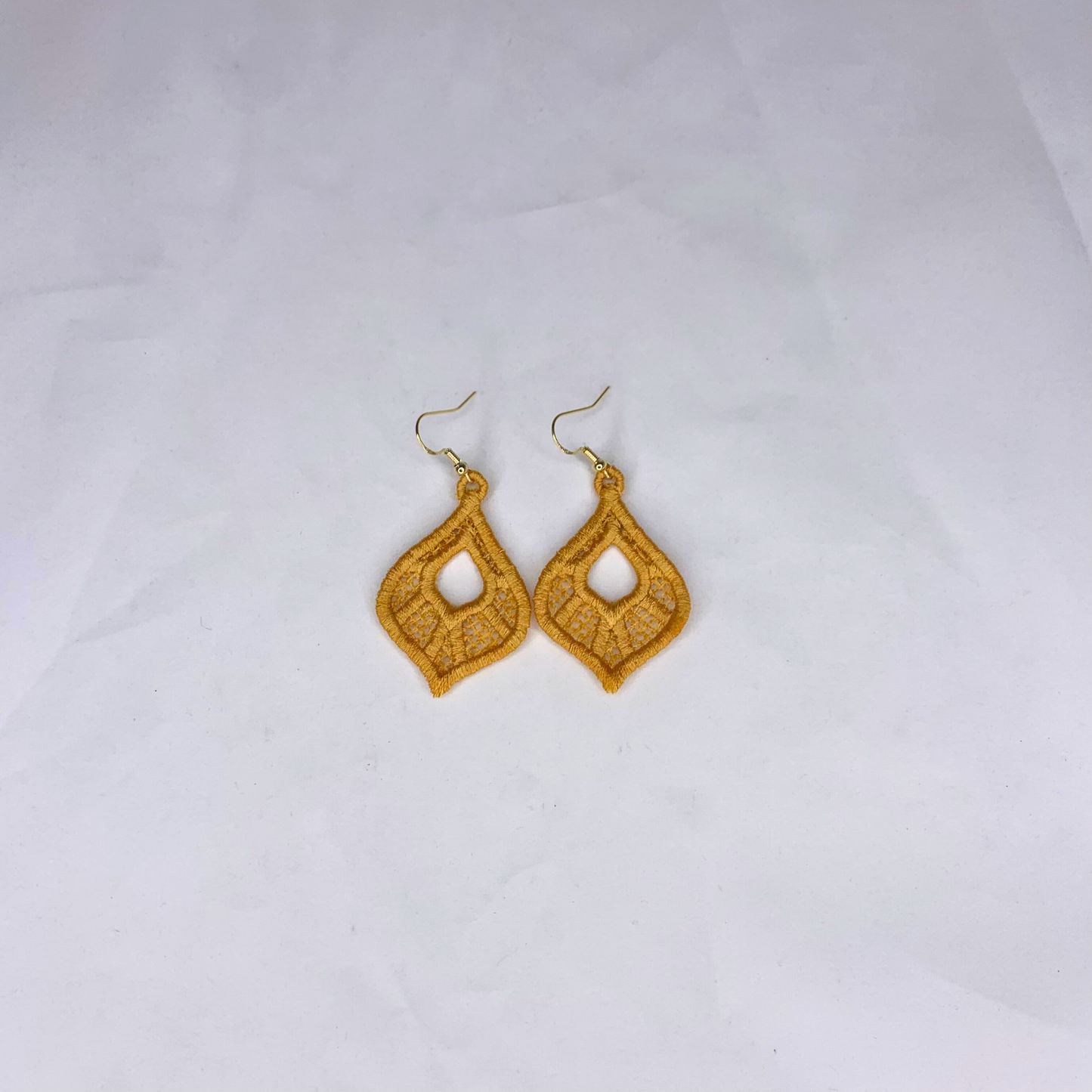 Hollow Teardrops Embroidered Earrings