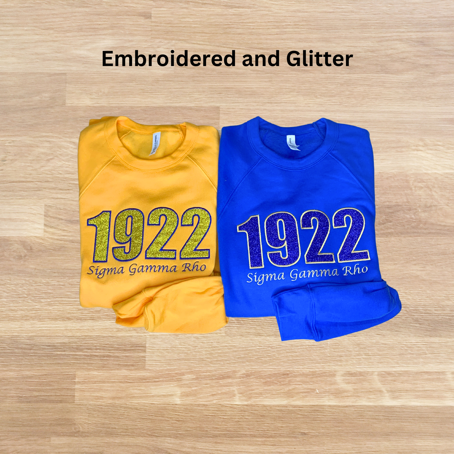 1922 Sigma Gamma Rho Embroidered Glitter Sweatshirt