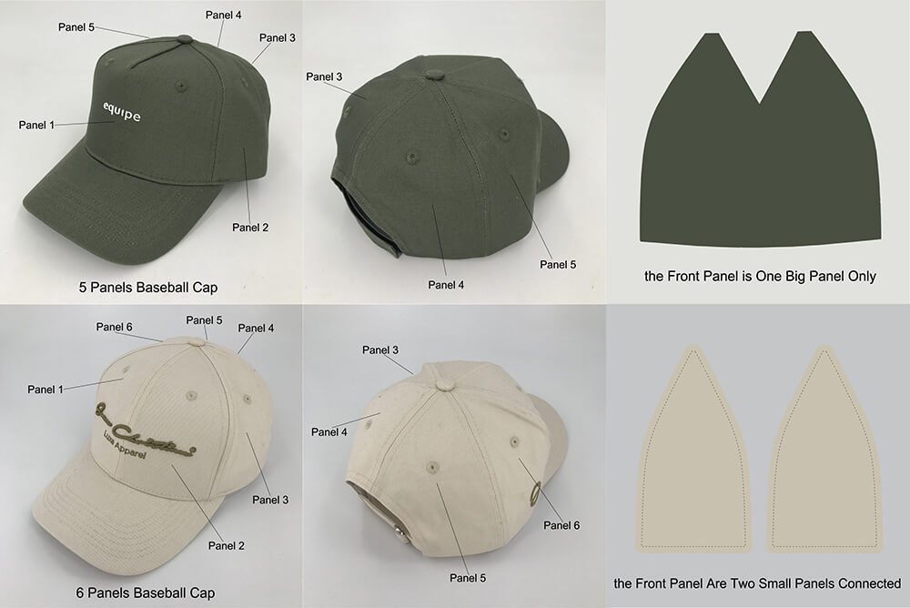 5-panel caps vs 6-panel caps