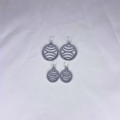 Circle Loops Embroidered Earrings