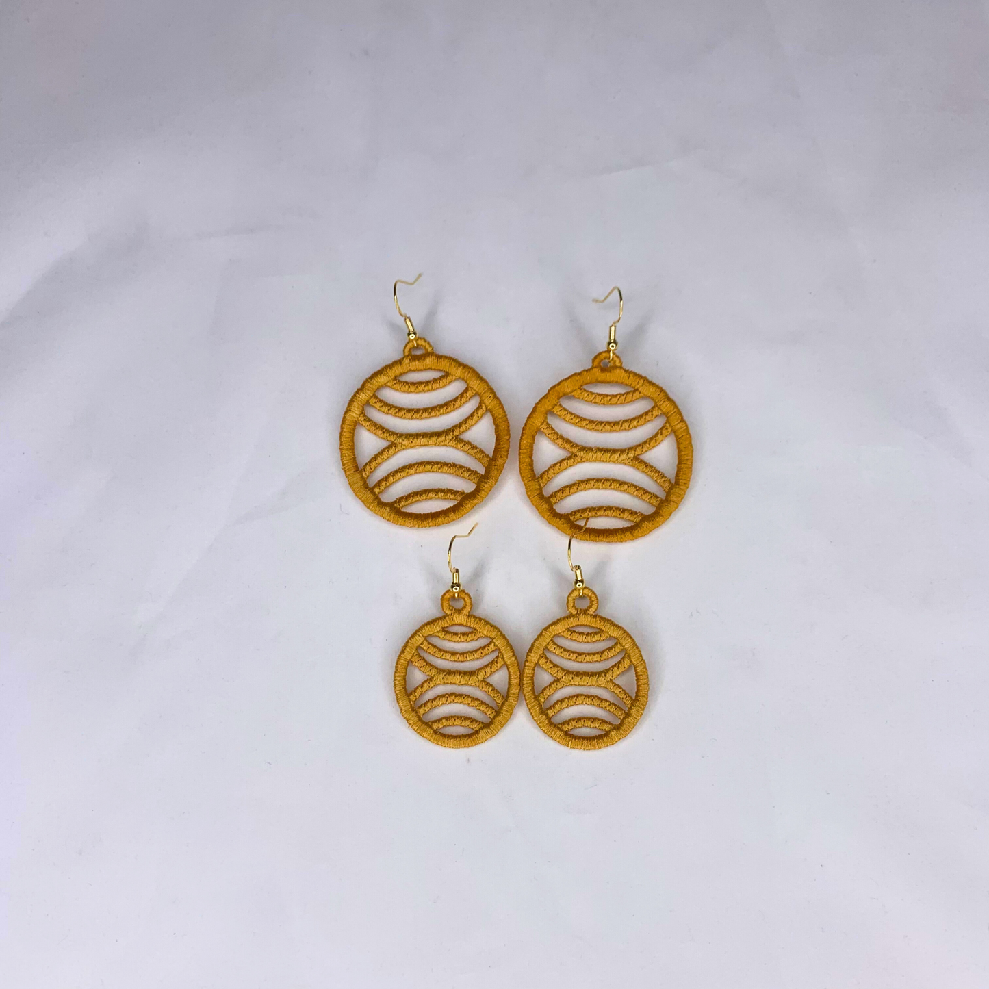 Circle Loops Embroidered Earrings