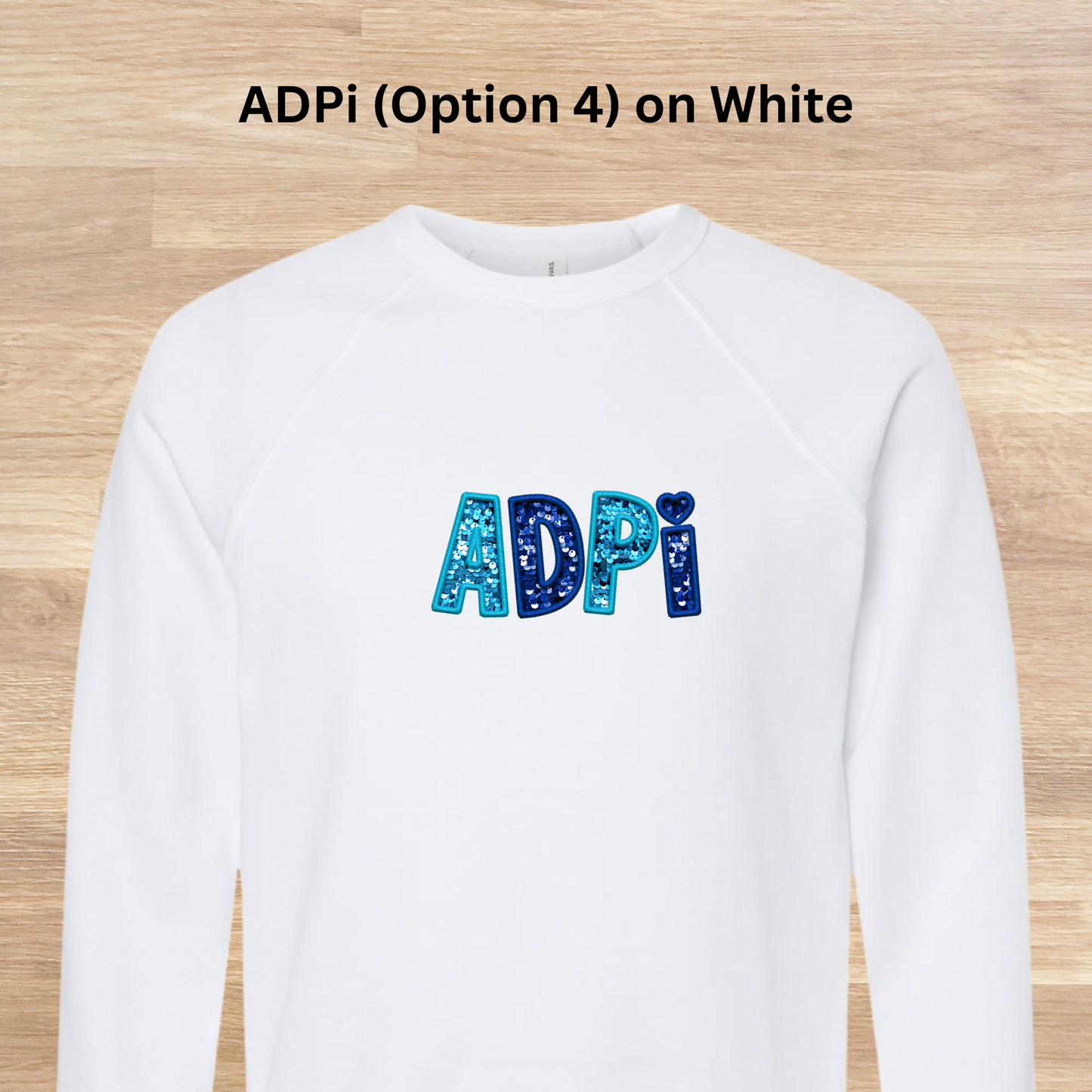 Alpha Delta Pi Faux Embroidered Sequins Sweatshirt