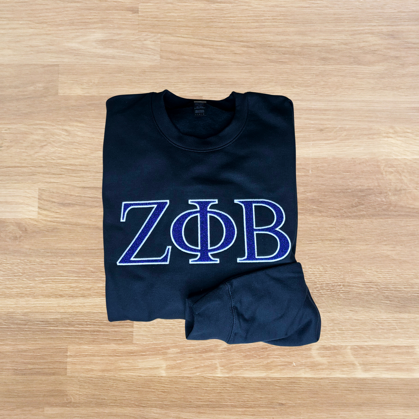 Zeta Phi Beta Embroidered Glitter Sweatshirt