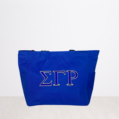 Sigma Gamma Rho Personalized Embroidered Zipper Tote Bag