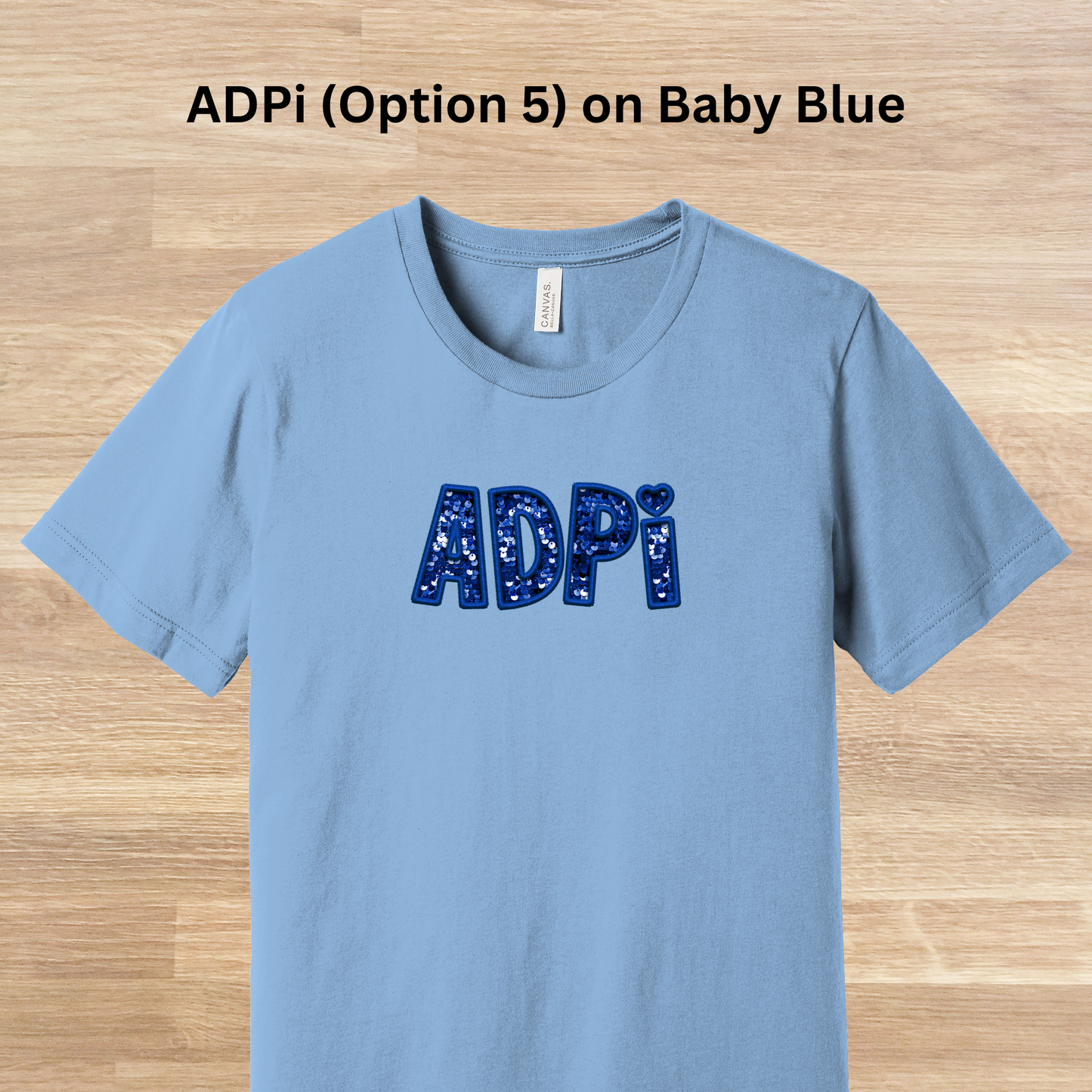 Alpha Delta Pi Faux Embroidered Sequins T-Shirt