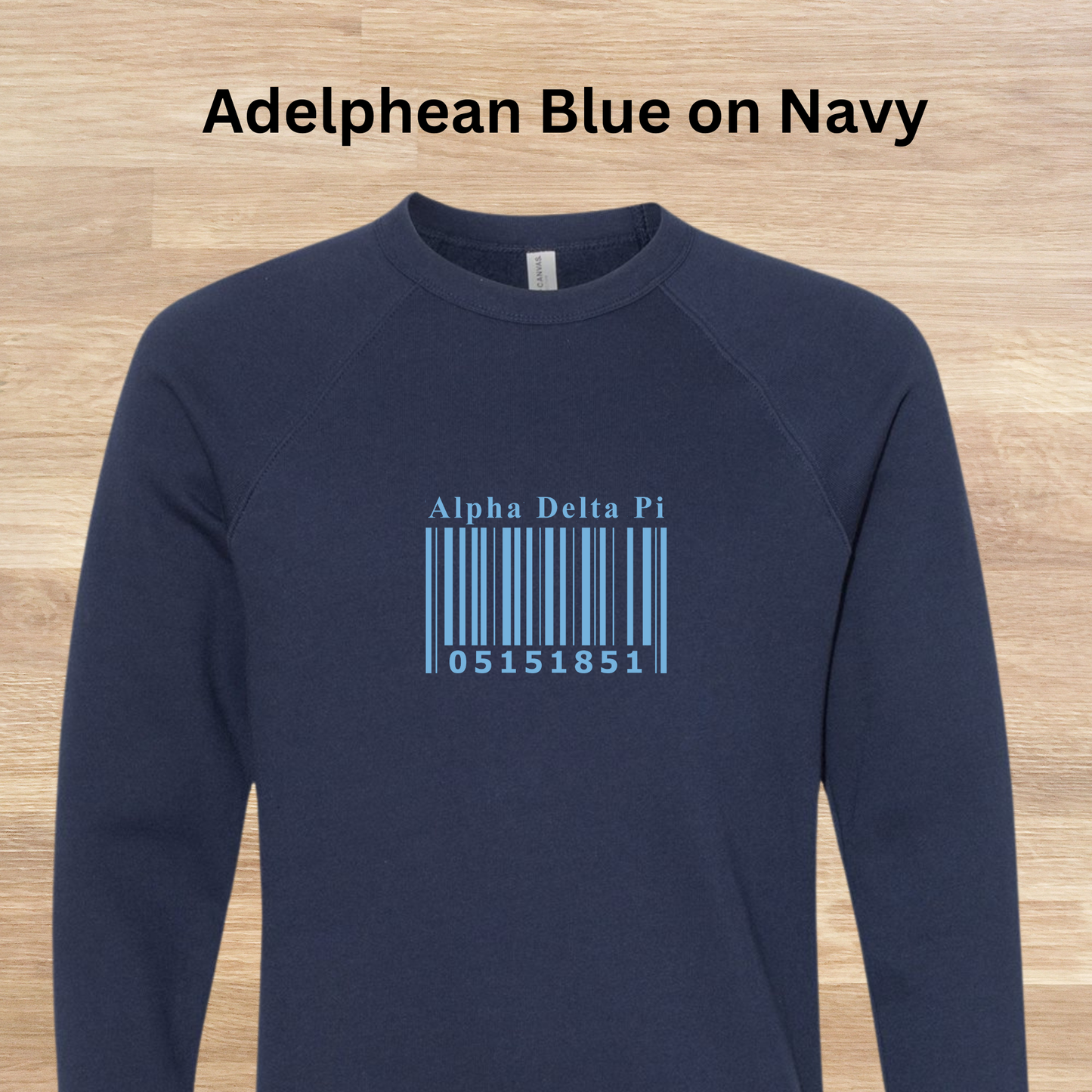 Alpha Delta Pi Barcode with Founders Date Sweatshirt