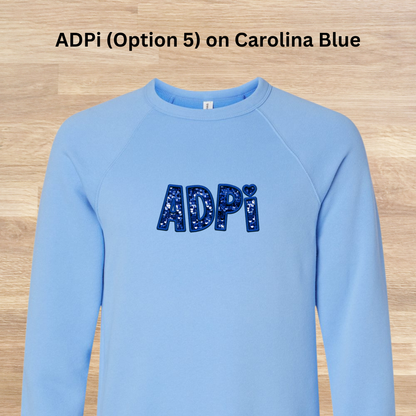 Alpha Delta Pi Faux Embroidered Sequins Sweatshirt