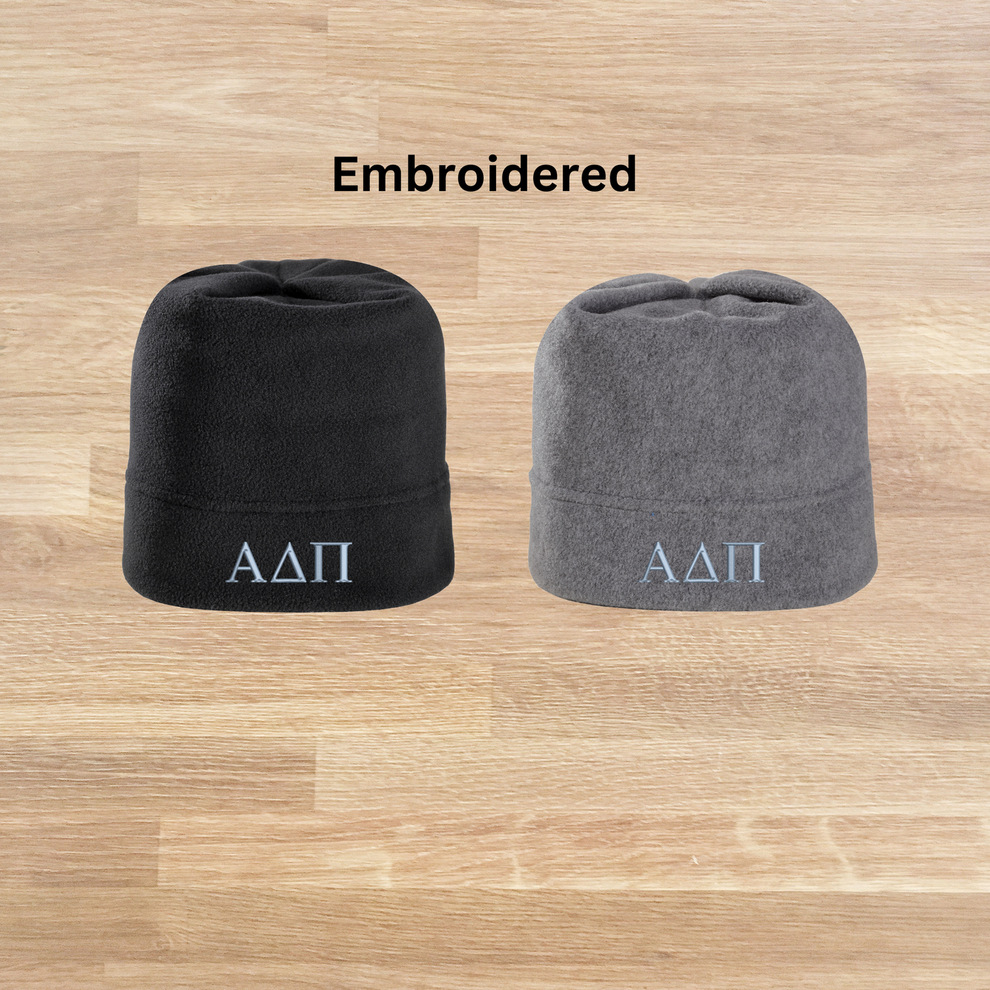 Alpha Delta Pi Embroidered Fleece Hat Beanie