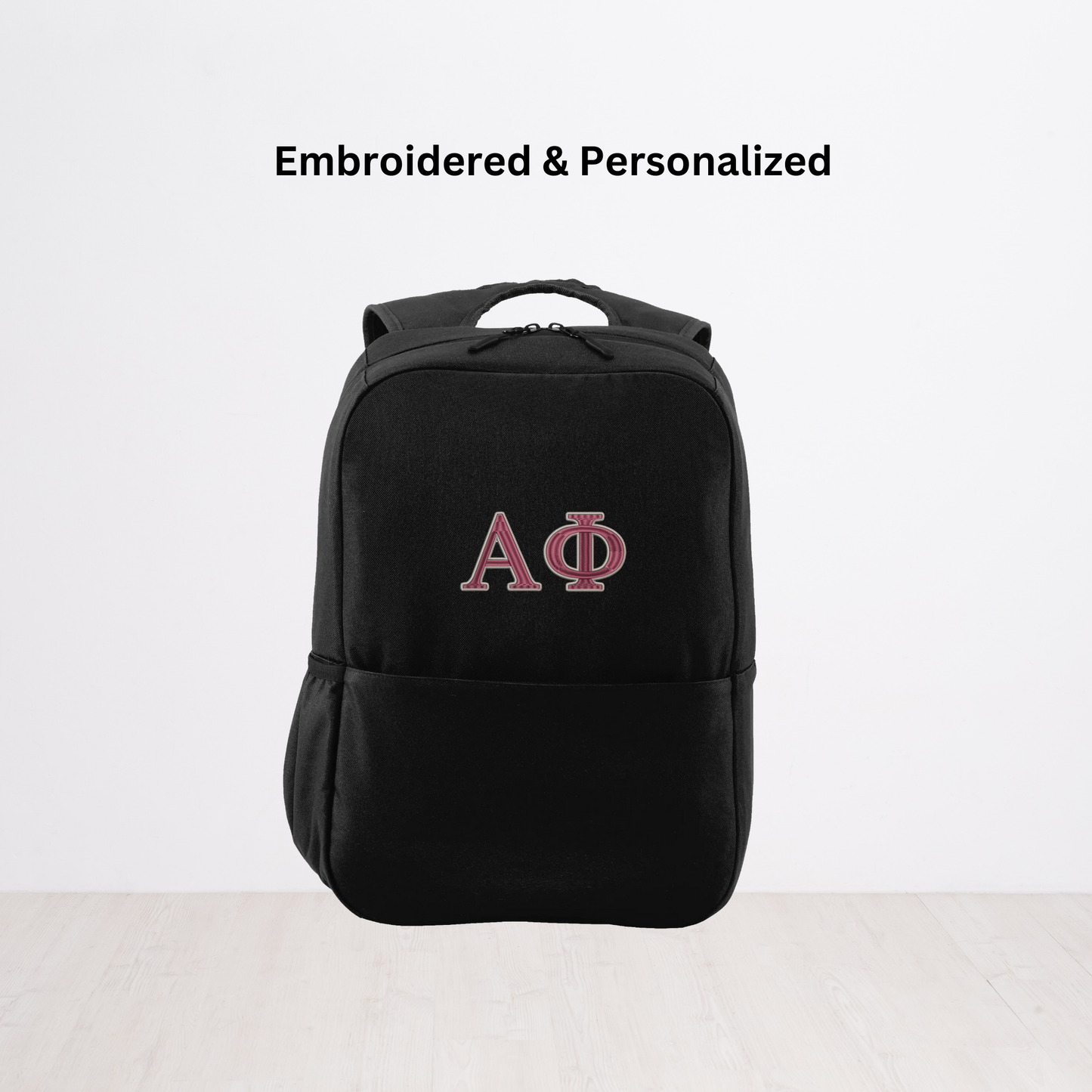 Alpha Phi Personalized Embroidered Backpack Bookbag