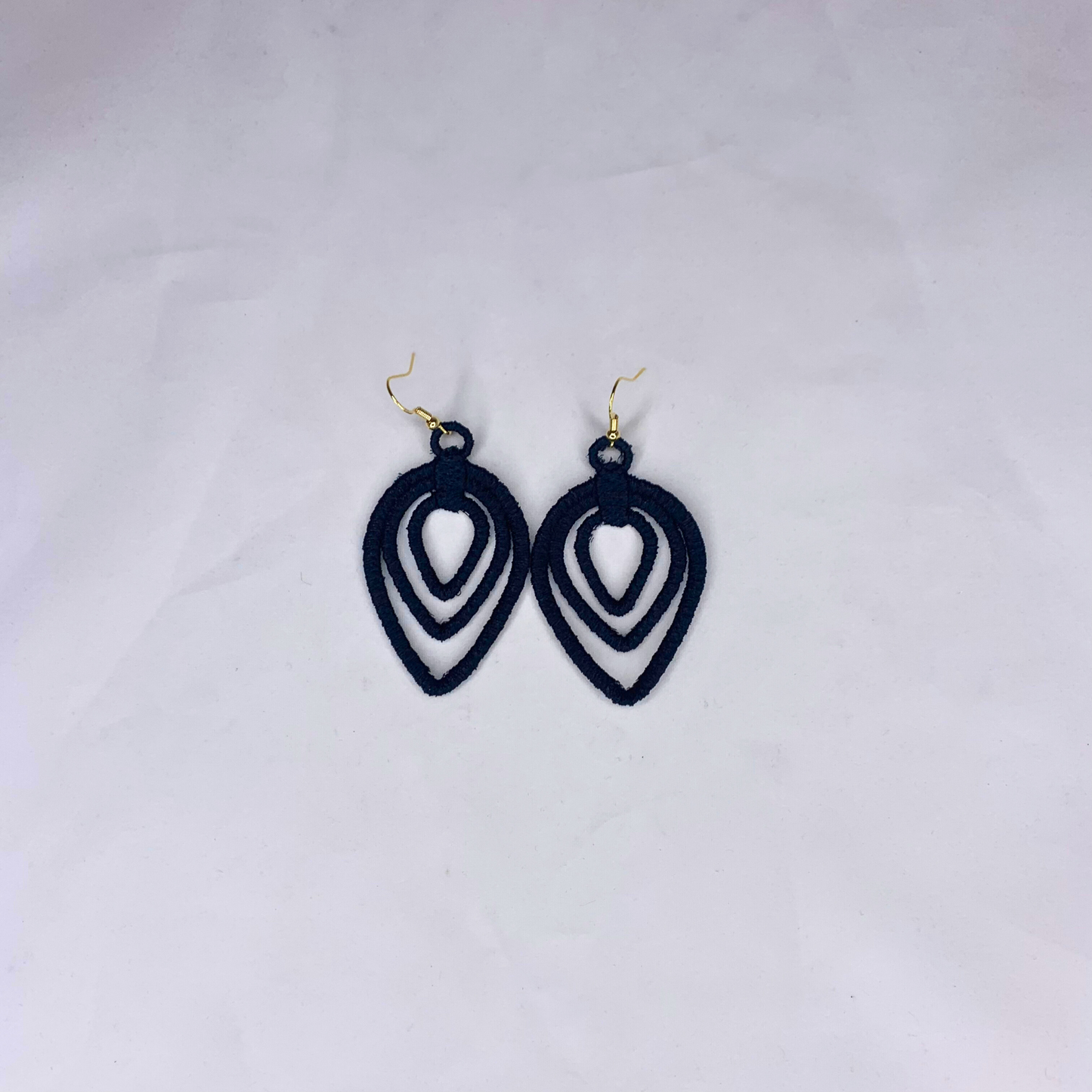 Concentric Teardrops Embroidered Earrings