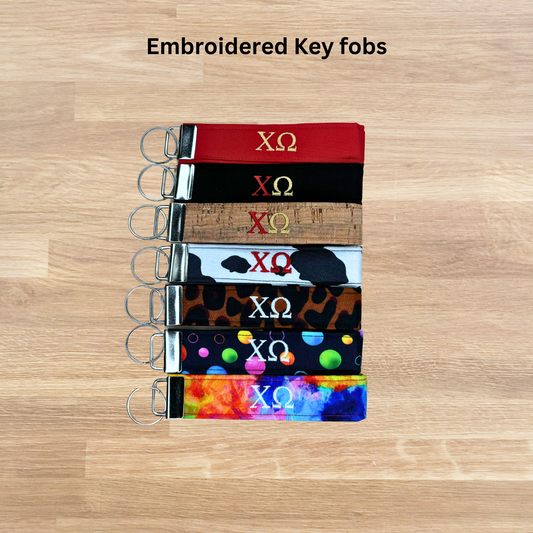 Chi Omega Embroidered Key fob