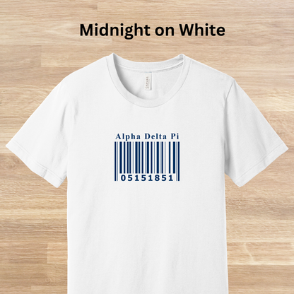 Alpha Delta Pi Barcode with Founders Date T-Shirt