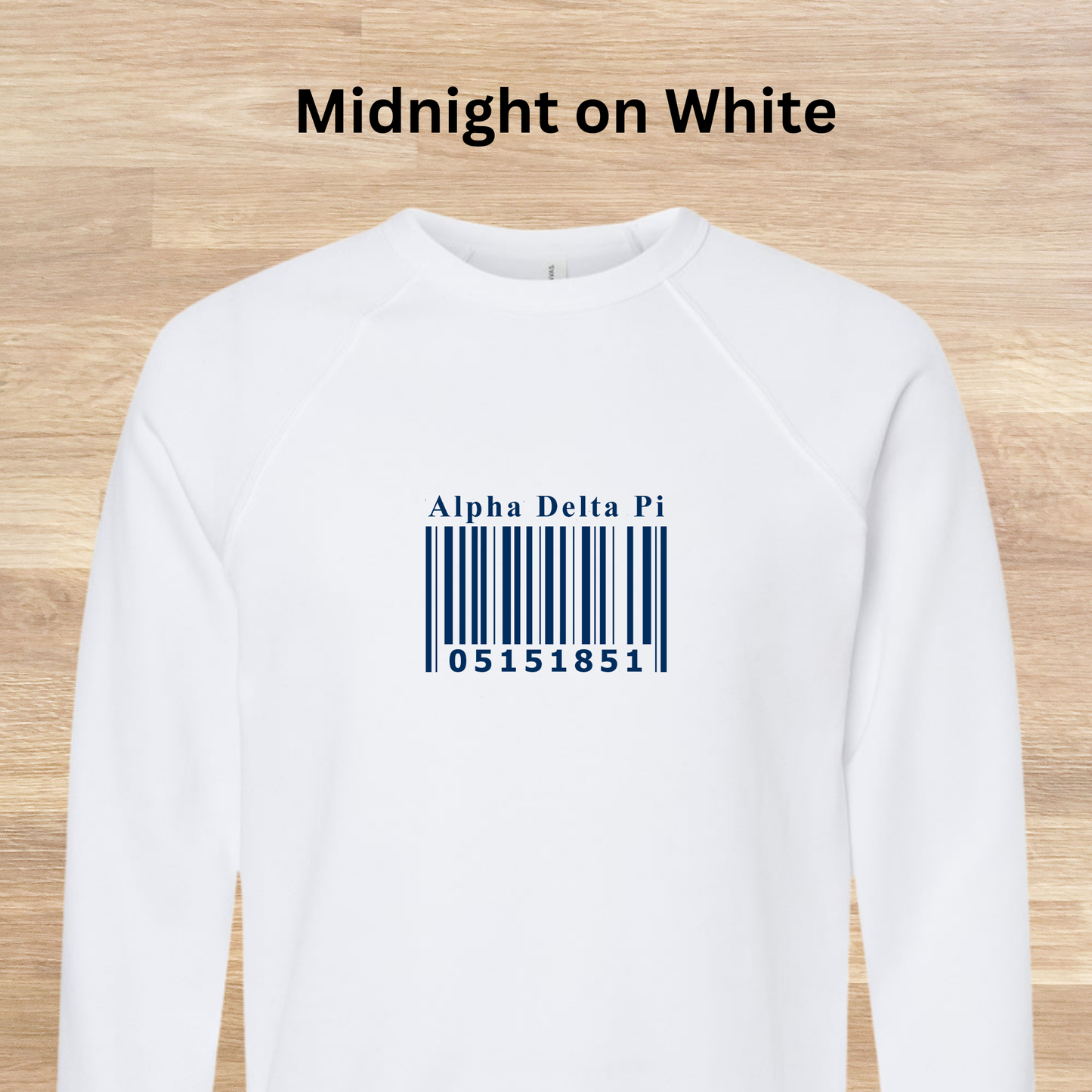 Alpha Delta Pi Barcode with Founders Date Sweatshirt