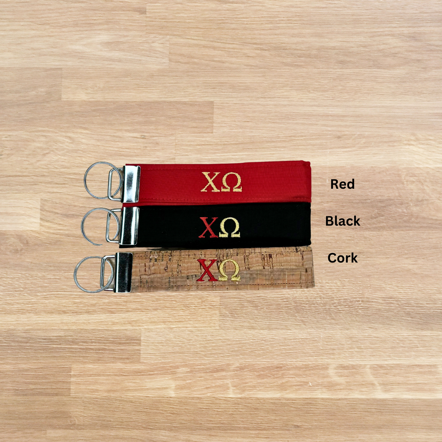 Chi Omega Embroidered Key fob