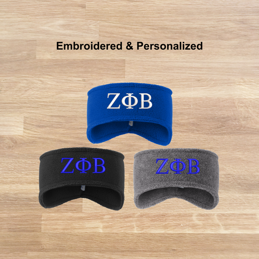 Zeta Phi Beta Personalized Embroidered Fleece Headband