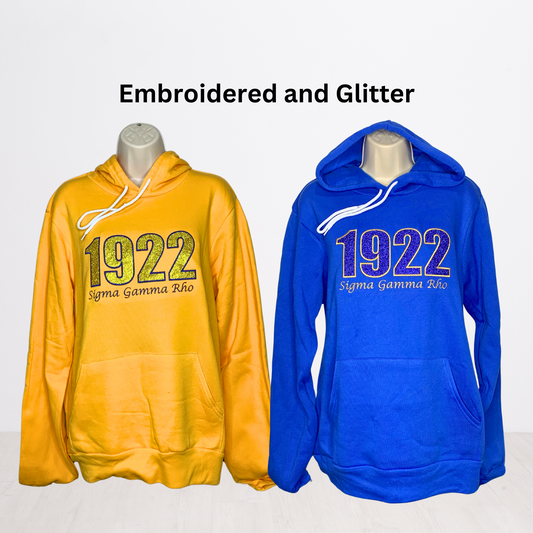 1922 Sigma Gamma Rho Embroidered Glitter Hoodie