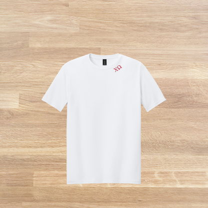 Chi Omega Collared Embroidered  T-Shirt, Minimalist T-Shirt