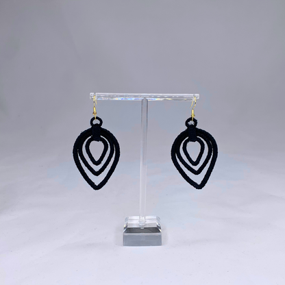 Concentric Teardrops Embroidered Earrings