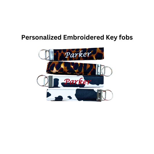 Personalized Animal Embroidered Key fob