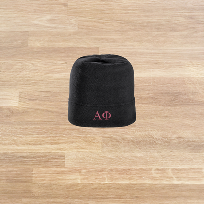 Alpha Phi Embroidered Fleece Hat Beanie