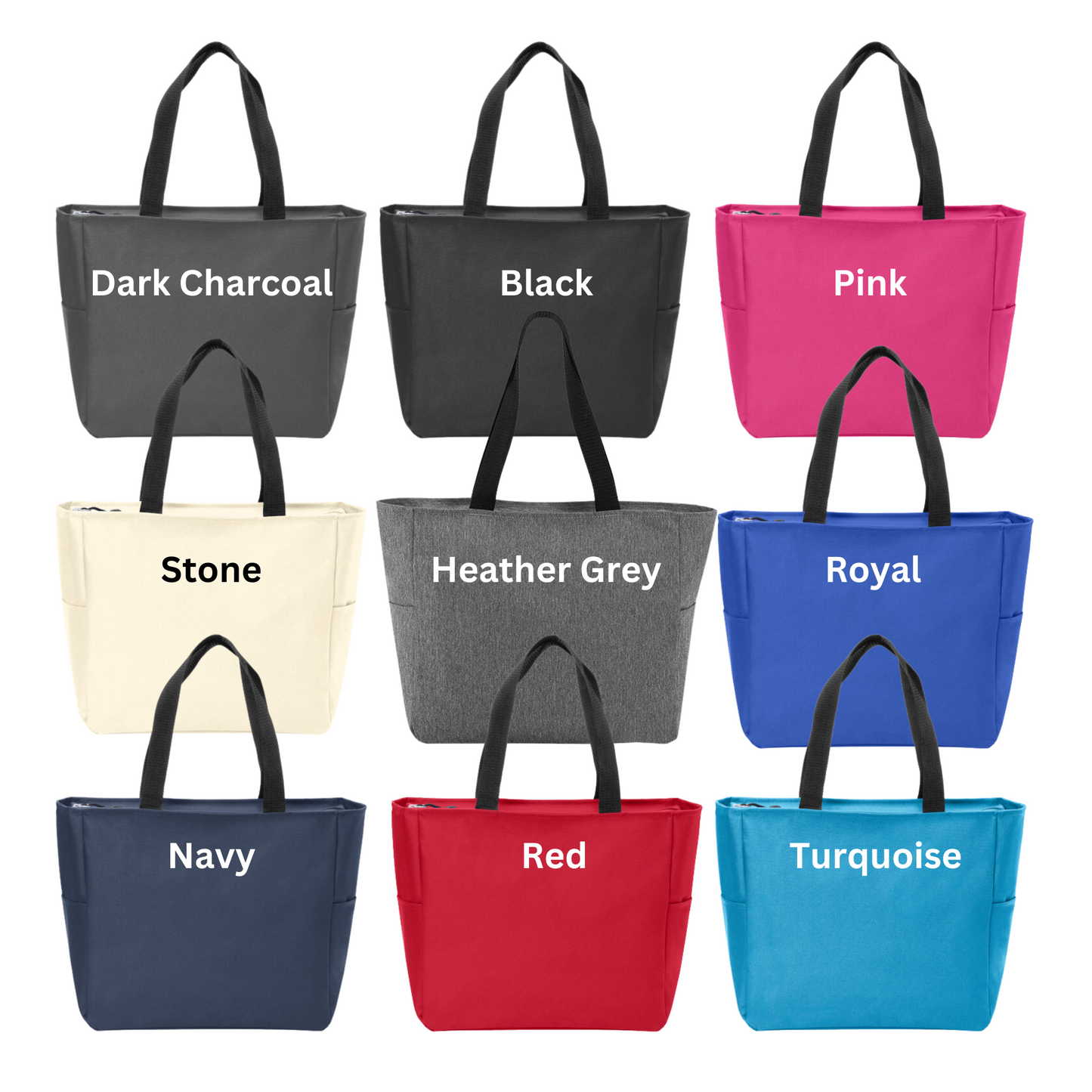 Monogrammed Embroidered Canvas Tote Bag