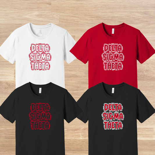Delta Sigma Theta Retro Doodle 80s Style T-Shirt