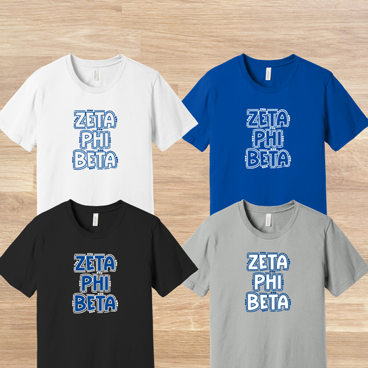Zeta Phi Beta Retro Doodle 80s Style T-Shirt