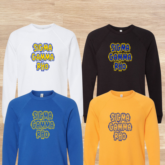 Sigma Gamma Rho Retro Doodle 80s Style Sweatshirt