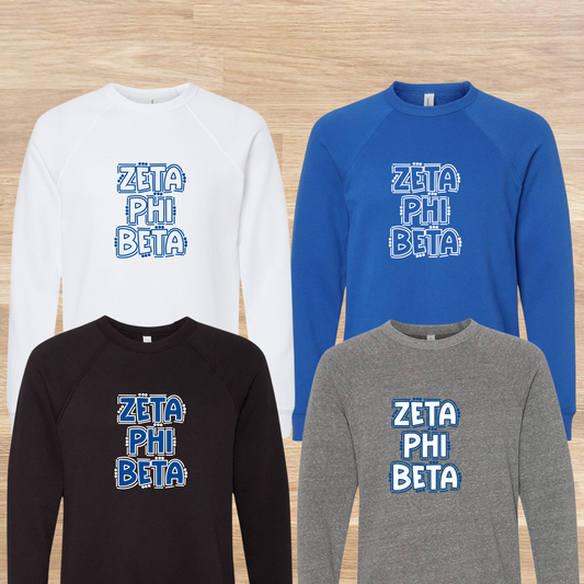 Zeta Phi Beta Retro Doodle 80s Style Sweatshirt