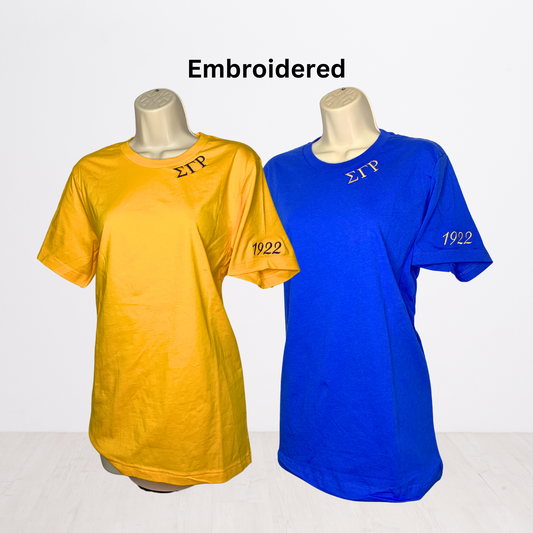 Sigma Gamma Rho 1922 Embroidered  T-Shirt