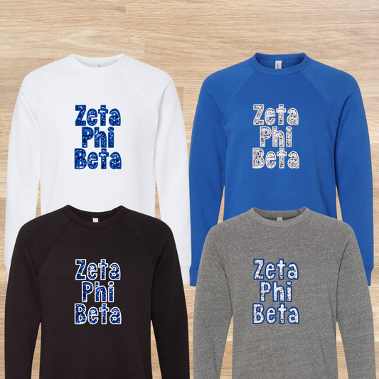 Zeta Phi Beta Faux Embroidered Sequins Sweatshirt
