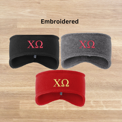 Chi Omega Embroidered Fleece Headband