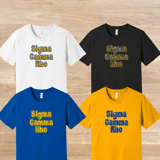 Sigma Gamma Rho Faux Embroidered Sequins T-Shirt