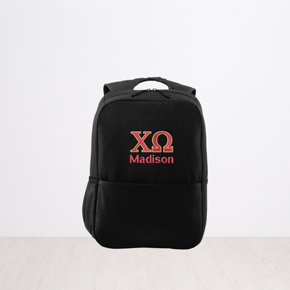 Chi Omega Personalized Embroidered Backpack Bookbag