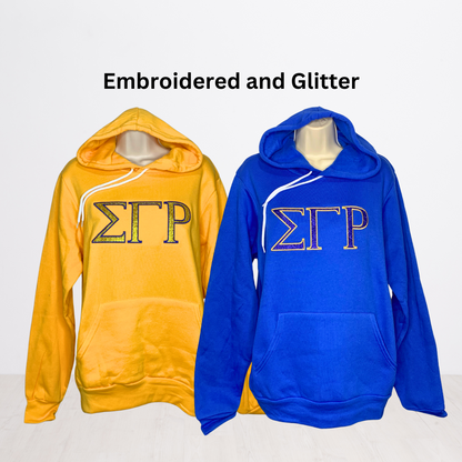 Sigma Gamma Rho Embroidered Glitter Hoodie