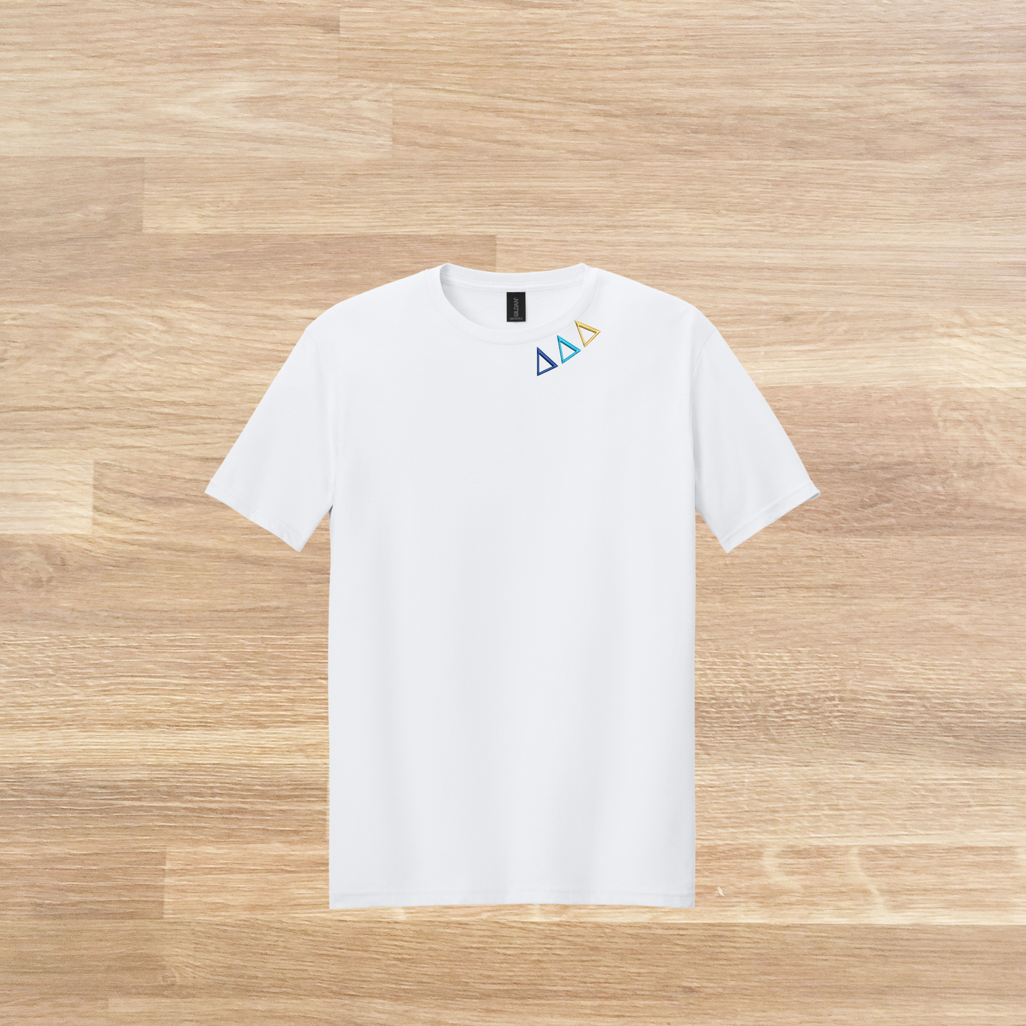 Delta Delta Delta Collared Embroidered  T-Shirt, Minimalist T-Shirt