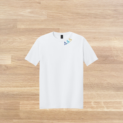 Delta Delta Delta Collared Embroidered  T-Shirt, Minimalist T-Shirt