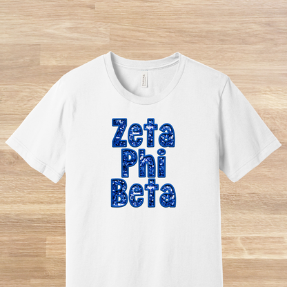 Zeta Phi Beta Faux Embroidered Sequins T-Shirt