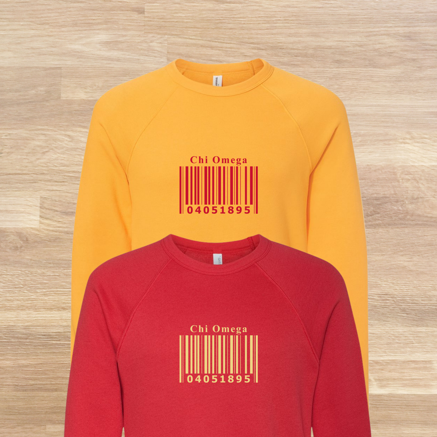 Chi Omega Barcode with Founders Date Sweatshirt