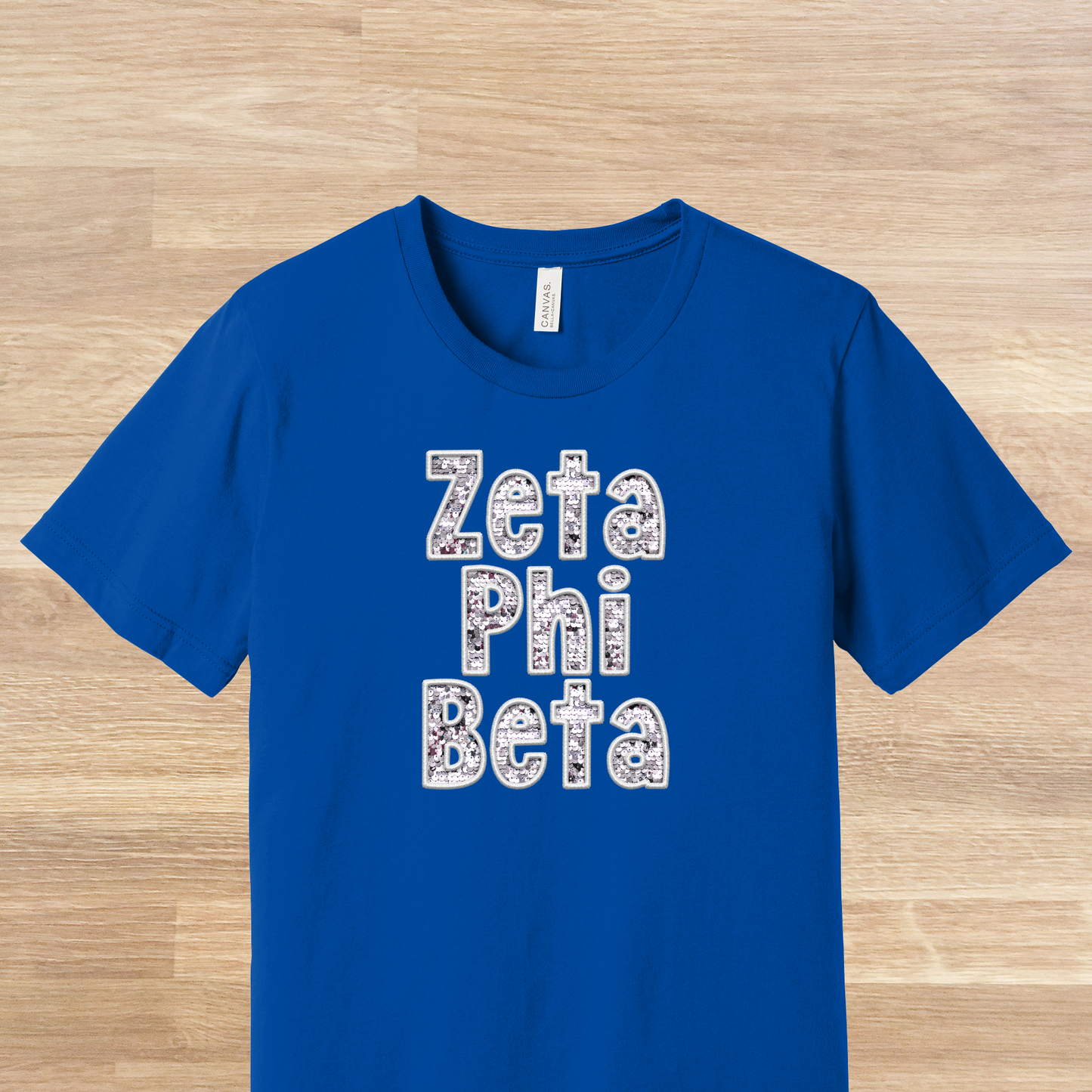 Zeta Phi Beta Faux Embroidered Sequins T-Shirt