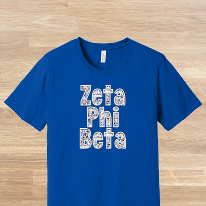 Zeta Phi Beta Faux Embroidered Sequins T-Shirt