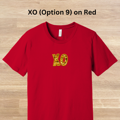 Chi Omega Faux Embroidered Sequins T-Shirt