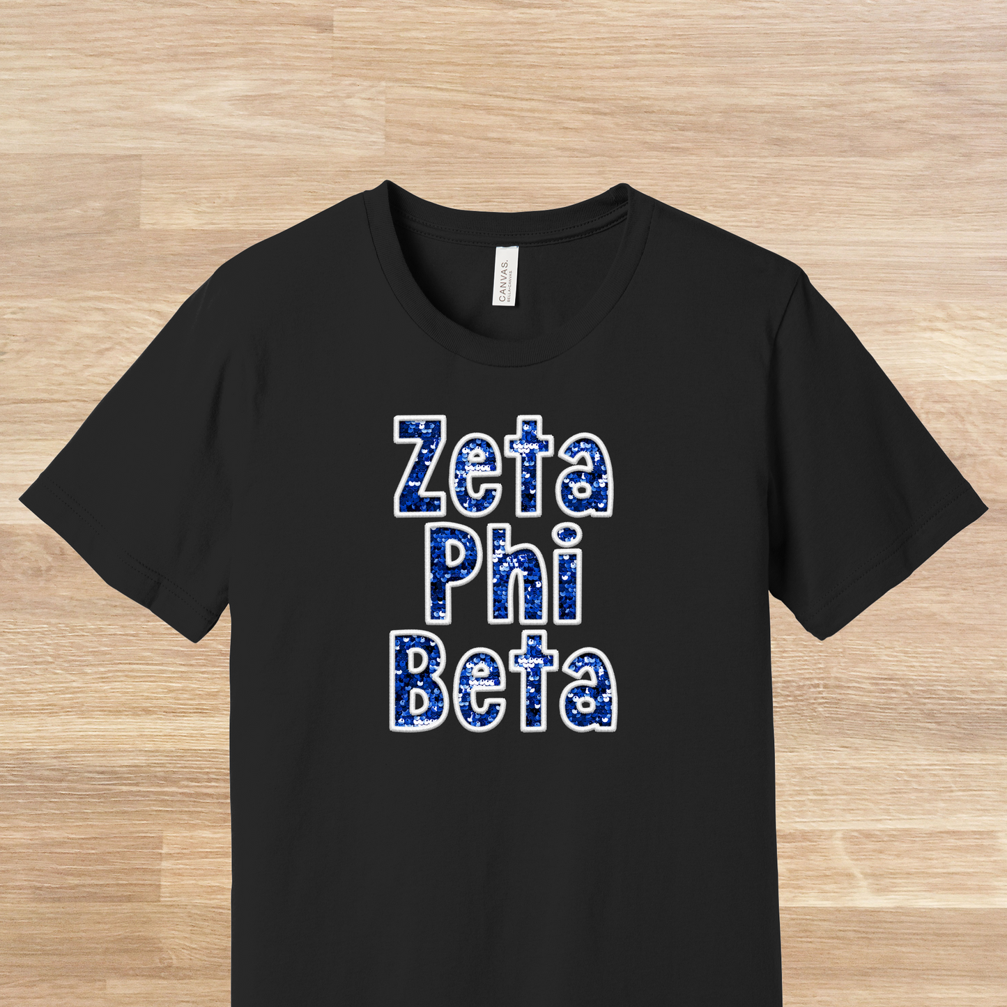 Zeta Phi Beta Faux Embroidered Sequins T-Shirt