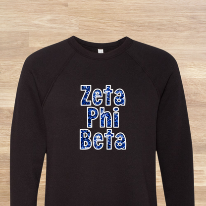 Zeta Phi Beta Faux Embroidered Sequins Sweatshirt