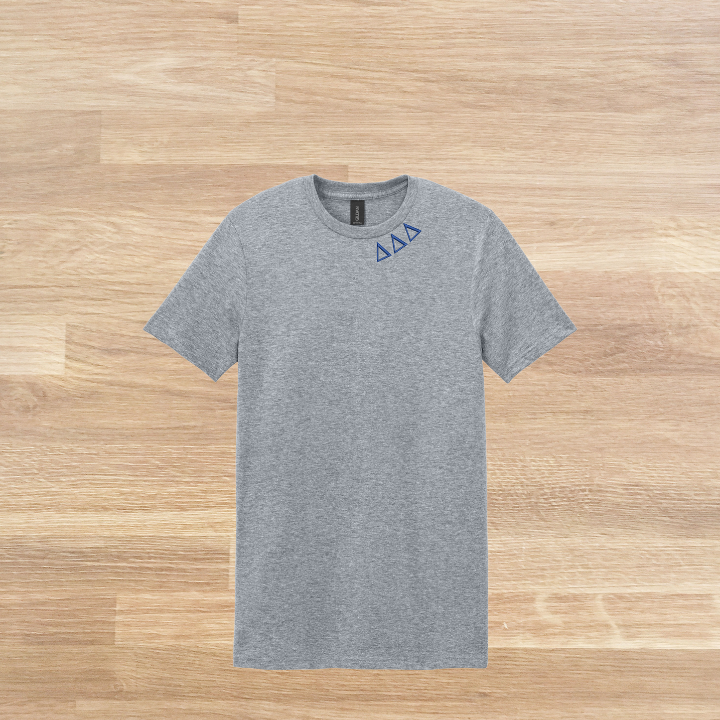 Delta Delta Delta Collared Embroidered  T-Shirt, Minimalist T-Shirt