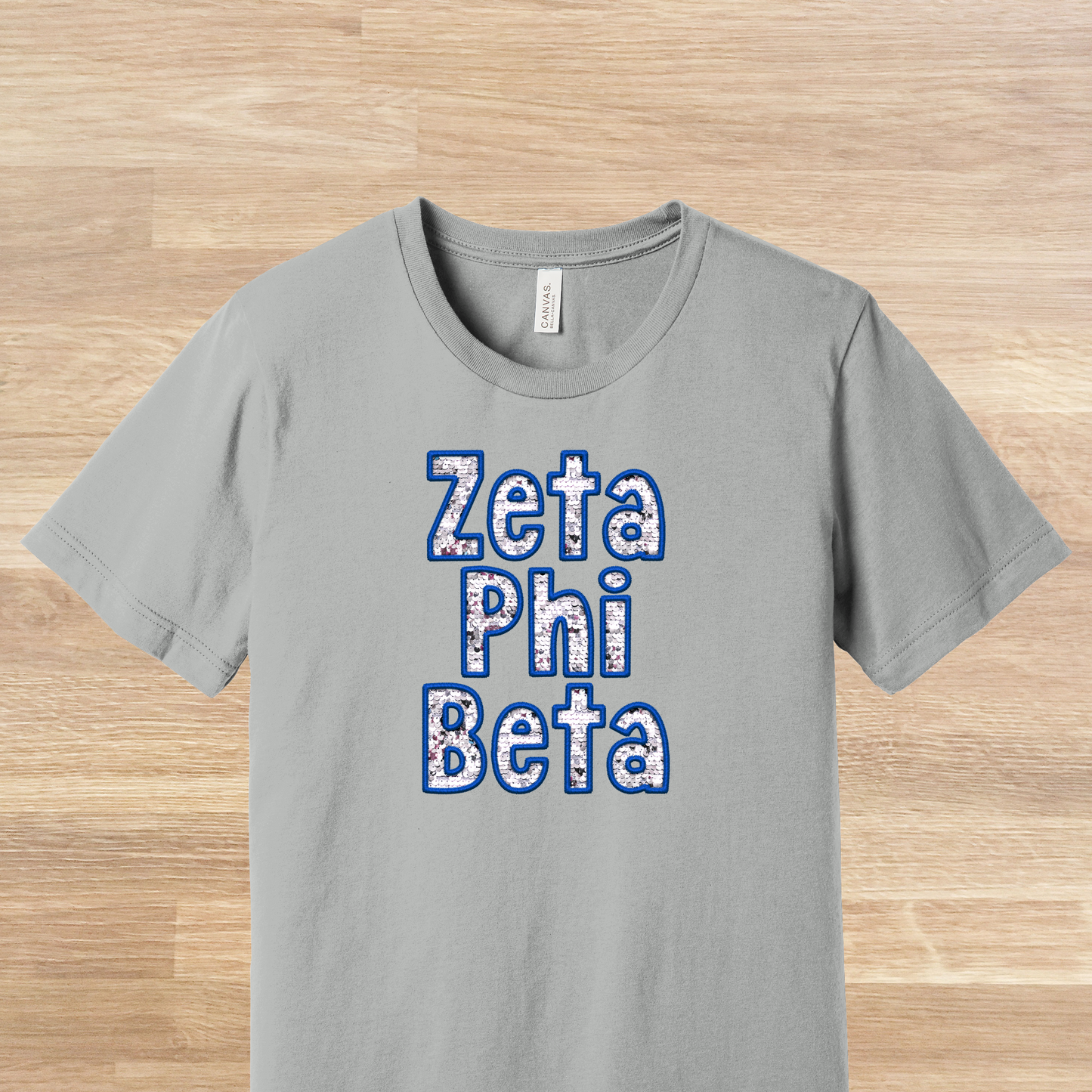 Zeta Phi Beta Faux Embroidered Sequins T-Shirt